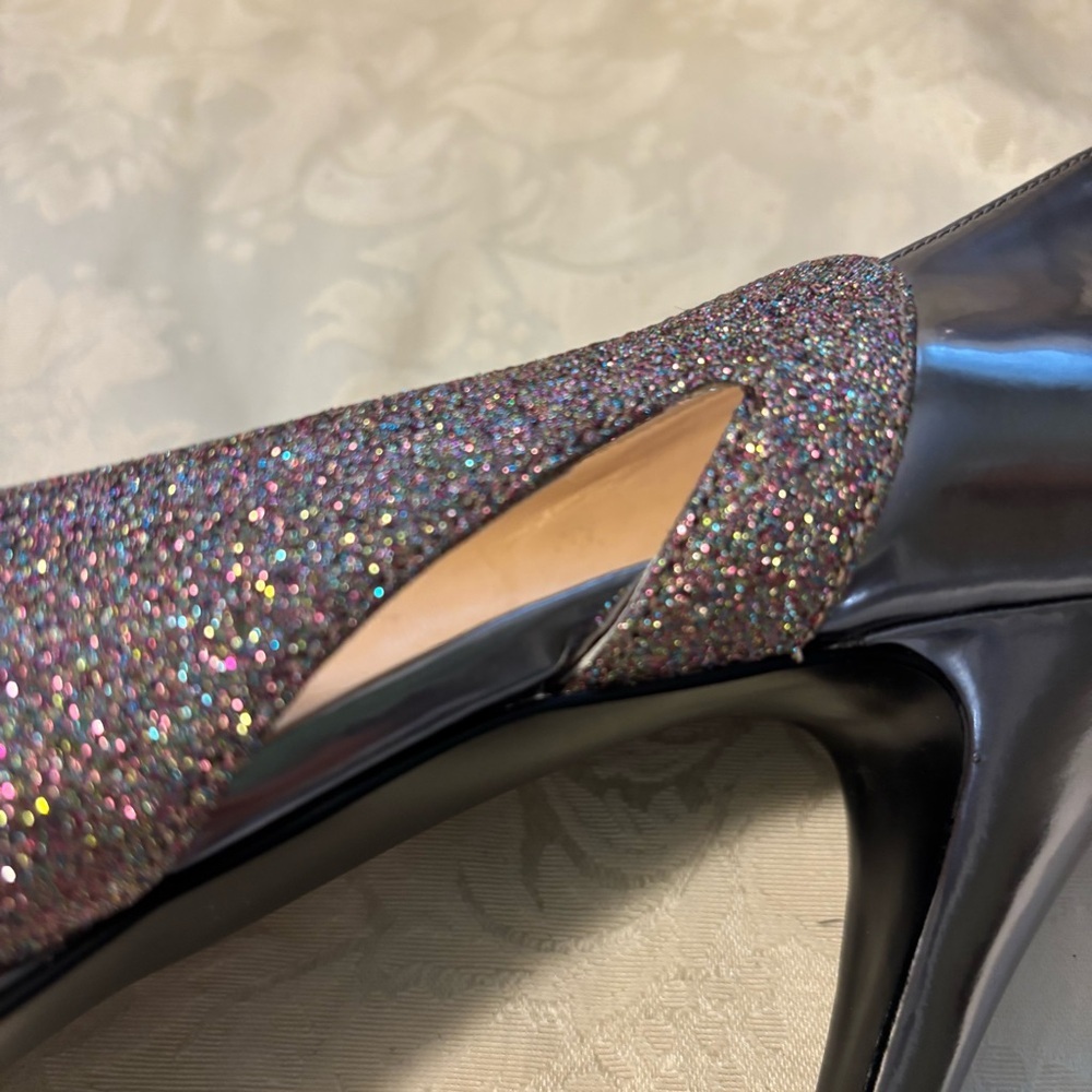Marc Fisher Multi-Colored Peep Toe Glitter Pumps, Size 8.5 - Picture 4 of 15